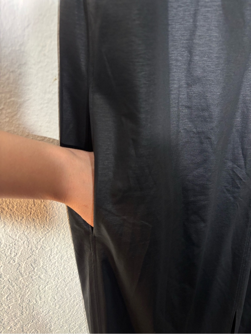 Helmut Lang Glossy Black Sleeveless Midi Dress Faux Leather Look Size Large - Picture 8 of 16
